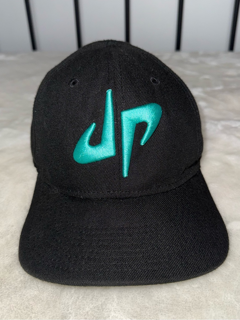 Dude Perfect Kids Black Baseball Cap with Teal Embroidered Logo